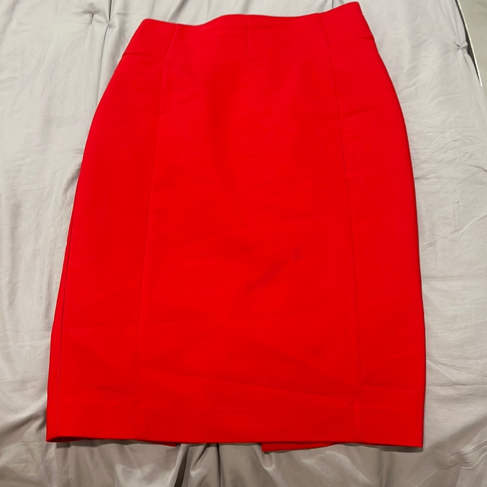 Long red skirt